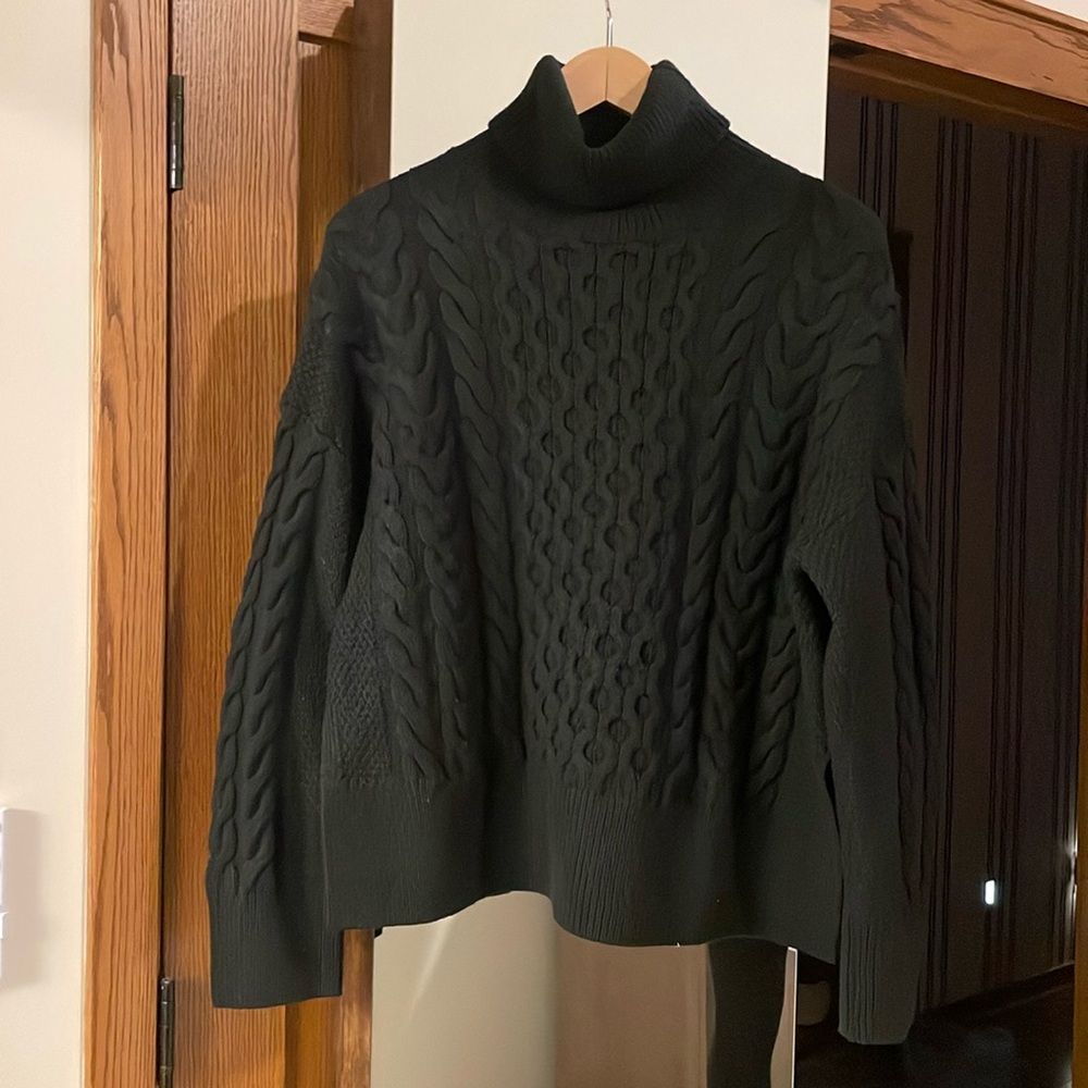 100% merino wool cable knit sweater
